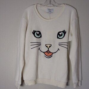 NWT Wildfox Kids White Cat Sweater
